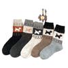 Calcetines de lana para niños, calcetines de cachorro flocados de dibujos animados lindos, calcetines gruesos y cálidos de invierno con punto de hilo, calcetines de felpa cosidos