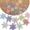 Pingente Acrílico Galvanizado UV Gelo Transparente Ornamento Floco de Neve Mabe Decoração para Pendurar em Peitoril de Janela DIY Materiais de Cola Cremosa