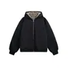 Chaqueta con Capucha de Piel Sintética de Conejo Estilo Americano Abrigo de Cuero y Algodón para Hombre Invierno Forro Polar Algodón Engrosado