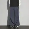 Calças de Exterior Plissadas à Prova de Vento e Impermeáveis para Homens e Mulheres, Estilo Outono com Design de Bordado Único, Calças Longas Soltas da Moda High Street
