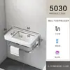 Lavabo de Pared para Uso Doméstico, Juego de Lavabo para Baño en Balcón, Soporte Triangular Simple de Cerámica para Apartamentos Pequeños