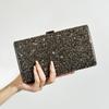 Nuevo Bolso de Noche de Moda Europea y Americana con Incrustaciones de Diamantes Bolso de Hombro Cruzado Clutch para Mujer Comercio Exterior Dama de Honor Bolso de Banquete de Diamantes Completo