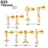 Aretes Clásicos de Aleación de Titanio G23/F136, Piercings Geométricos de Sol para Labio Estilo Push-Pin, Joyería de Piercing a la Moda