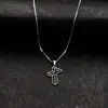 Collar de Acero Inoxidable con Colgante de Cruz Hueca Estilo Hip-Hop Moderno Coreano y Japonés Joyería Personalizada Estilo Ins para Celebridades de Internet
