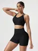 Ropa de Yoga Transfronteriza Conjunto para Mujer Verano Deportes al Aire Libre Secado Rápido Pantalones Cortos de Yoga Chaleco de Ciclismo Fitness Top Ropa de Fitness