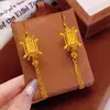 Brincos de Tassel para Lanterna Estilo Palácio Banhados a Ouro Latão Brilhante Brincos Étnicos Retrô Estilo Pavilhão para Mulheres Casamento Uso Diário