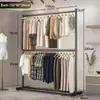 Secador de Ropa de Doble Capa, Barra Vertical para Secar Ropa de Pie, Colgador de Ropa para el Hogar, Tendedero Vertical de Doble Barra para Interiores, Estante de Almacenamiento Simple para Balcón