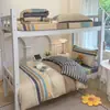 2026 Nuevo Juego Sencillo de Tres Piezas para Cama de Dormitorio de Estudiantes Universitarios, Sábana de Algodón Puro Lavado, Funda de Edredón Individual, Juego de Ropa de Cama