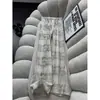 Pantalones a cuadros tie-dye estilo retro americano azul marino para hombre, pantalones de otoño de pierna recta acampanada con un look deportivo casual que estiliza.