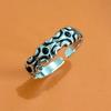 Anillo de Plata Tailandesa Personalizado para Hombre y Mujer Antiguo Anillo de Cola Retro Joyería de Plata Estrella Negra Anillo de Pareja de Moda Redondo