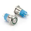 Interruptor de botón metálico con luz LED 16/19/22MM impermeable acero inoxidable autoblocante/autorreestablecimiento normalmente abierto pulsador