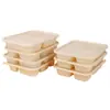 Cajas de Almuerzo Desechables Separables, Cajas de Almuerzo Biodegradables de Almidón de Maíz, Cajas Ecológicas para Llevar de Comida Rápida, Disponibles en Múltiples Tamaños, Tazones Redondos