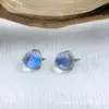 Pendientes de Aleación de Titanio Astmf-136 Diente Largo Tres Garras Piedra Lunar Pendientes de Titanio G23 Piedra Lunar Joyería para Perforación Cabeza