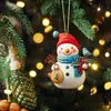 2026 Nuevo Producto Transfronterizo Acrílico Plano Lindo Dibujo Animado Muñeco de Nieve Navideño Colgante Árbol de Navidad Pequeño Adorno Colgante Regalo