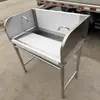 Mesa de Operação para Evisceração de Peixe em Aço Inoxidável Espessado 304 Mesa de Corte e Preparo de Frutas Mesa de Abate de Carne Montagem de Pia