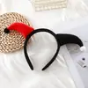 Diadema de peluche de payaso de color contrastante rojo y azul, diadema divertida para fiesta de Halloween, cosplay, circo para niños y adultos