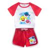 Traje de Verano Tiburón para Bebés Niños y Niñas 2024 Nuevo Infantil Dibujos Animados Algodón Puro Manga Corta Pantalones Cortos Conjunto Delgado de Dos Piezas