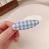 Novo Grampo de Cabelo de Tecido Xadrez com Bolinhas Doce Versátil para Franja de Menina Presilha Lateral Acessório de Cabelo Fresco