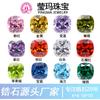 Wuzhou Gemstone Blanco Colorido Gordo Circonita Cúbica Forma de Almohada Cuadrado Gordo Piedra Brillante Circonita Cúbica Suelta Venta al por Mayor