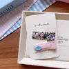 Estilo Coreano Outono Inicial Novo Tecido Floral Presilha Lateral para Meninas Fofa Liga Metálica Patch de Letra Família Mãe Presilha Lateral