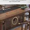 Nuevo Juego de Mesa y Sillas de Té Estilo Chino, Mesa de Té de Oficina de Madera Maciza, Juego para el Hogar, Mesa Pequeña Integrada para Preparar Té en el Balcón