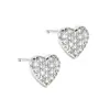 Pendientes de corazón con diamantes brillantes, estilo romántico francés, pendientes de alta gama para citas, ear cuffs de corazón personalizados con diamantes completos