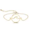 Pulsera geométrica redonda japonesa y coreana simple de acero inoxidable hueca verano nueva pulsera con colgante de ola costera al por mayor