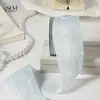 Chiffon com gradiente em aquarela de padrão sutil unilateral com embalagem floral Laço DIY para acessório de cabelo Estampa em aquarela Fita de caixa de presente
