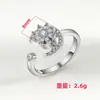 Anillo de Luna de Diamante Giratorio de Extremo Abierto Luochen Descompresión Lujo Accesible Gama Alta Exquisito Versátil Diseño de Nicho Joyería de Mano