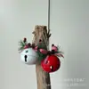 8cm Arte em Ferro Estrela Cinco Pontas Pinha Fruta Vermelha Laço Árvore de Natal Ornamento de Feriado para Casa Sino de Natal Decoração Ornamento Pendurado