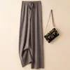 Calça pantalona de malha nova e versátil 2026, de cintura alta, fluida, para mulheres, adequada para primavera, outono e inverno, macia e confortável, calça casual de perna reta
