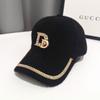 Comprar gorro de pele de coelho para crianças Coreano ins outono e inverno D letras incrustadas com diamantes boné para pequeno boné de beisebol de pelúcia quente