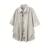 Chaqueta Unisex Trendy Versátil Casual con Cremallera, Solapa Retro Floral Falsa de Dos Piezas Estilo Coreano