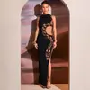 Ropa de Mujer Estilo Europeo y Americano 2026 Verano Nueva Sin Mangas Sexy Ajustado Ceñido Abertura Vestido Largo Hueco Vestido Venta al por Mayor