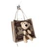 Ins Internet celebridade mesmo estilo pequeno saco de linho urso bolsa moda estudante feminina lancheira saco casual ombro saco