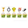 Wb058 Aro Deportivo de Fútbol Decoración de Postre Inserto para Pastel Mesa de Postres 20 Juegos para Hornear