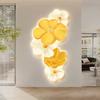 Pintura Decorativa Estilo Nórdico Ins Arte Abstracto Flor Pintura con Luz LED Estilo Crema Simple Pasillo Vestíbulo Pintura Colgante