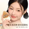 [Serie de Horneado] Everbab Abella Triángulo Gordo Croissant Bolsa de Esponja de Aire para Polvos Cosméticos Bagel Terciopelo Esponja para Polvos Cosméticos
