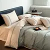 Juego de cuatro piezas de algodón cepillado, grado A, 100 hilos, 100% algodón puro, nueva colección otoño/invierno 2025, funda de edredón y juego de cama engrosados