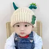 Gorro de Felpa 3D de Dinosaurio para Niños para Otoño e Invierno, para Niños y Niñas, Protector de Orejas, Forro de Felpa, Gorro de Lana Tejido Engrosado para Niños de Edad Media, Moderno