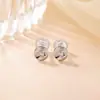 Yiluyin Plata de Ley S925 Chapada en Oro Moda Único Redondo Mobius Brillante Minimalista Pendientes de Viajero Joyería para Orejas de Plata