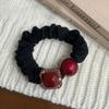 Nuevo anillo para el cabello de intestino delgado rojo festivo de alto valor, cuerda para el cabello de temperamento simple, banda elástica de estilo extranjero, cuerda para el cabello que combina con todo, accesorios para el cabello