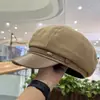 Sombrero Octagonal de Lana para Mujer, Nuevo Estilo, Pequeña Etiqueta, Ala de Cuero, Versátil, Adelgazante, Moda, Artista, Tendencia