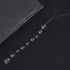Colar Orvalho da Manhã Design de Nicho DIY Feito à Mão Cristal Transparente Contas Corrente de Pescoço Moda Contas Suspensas Corrente Clavicular