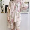 2026 Nuevo Conjunto de Pijama de Punto de Algodón y Seda para Mujer Estilo Perezoso Ropa para Aire Acondicionado Nuevo Conjunto para Estar en Casa
