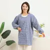 Ropa de Trabajo linda para Vendedor de Guardería de Cocina Manga Larga a Prueba de Aceite Algodón para el Hogar Antiretroceso Mono Estilo Coreano Moda Delantal