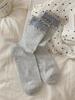 Calcetines de punto de onda de borde de oreja de madera calcetines de tubo para niños calcetines ins modernos de primavera y otoño calcetines de rizo dulces japoneses jk medias para estudiantes de primavera y verano