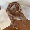Diadema de Lino Versátil Casual Coreana Pañuelo Pequeño de Seda Nuevo para Primavera y Verano 2025 Pañuelo Decorativo Delgado para Mujer Pañuelo de Instagram