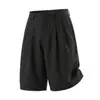 Shorts de traje a rayas retro americano, pantalones finos de verano de longitud media, holgados y sencillos, shorts casuales plisados hasta la rodilla