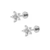 Brincos Europeus e Americanos de Aço Titânio para Lóbulo Auricular Studs de Aço Inoxidável para Cartilagem Brincos de Piercing com Zircônia Embutida Joias de Piercing para Orelha com Rosca Externa Stud para Lábio